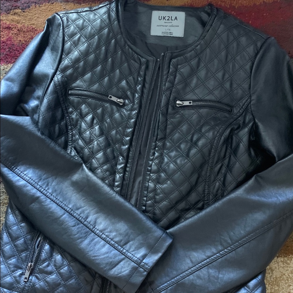 Black leather-like women’s Jacket - Size L